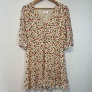 Lost + Wander Mini Floral Swing Dress Size Large